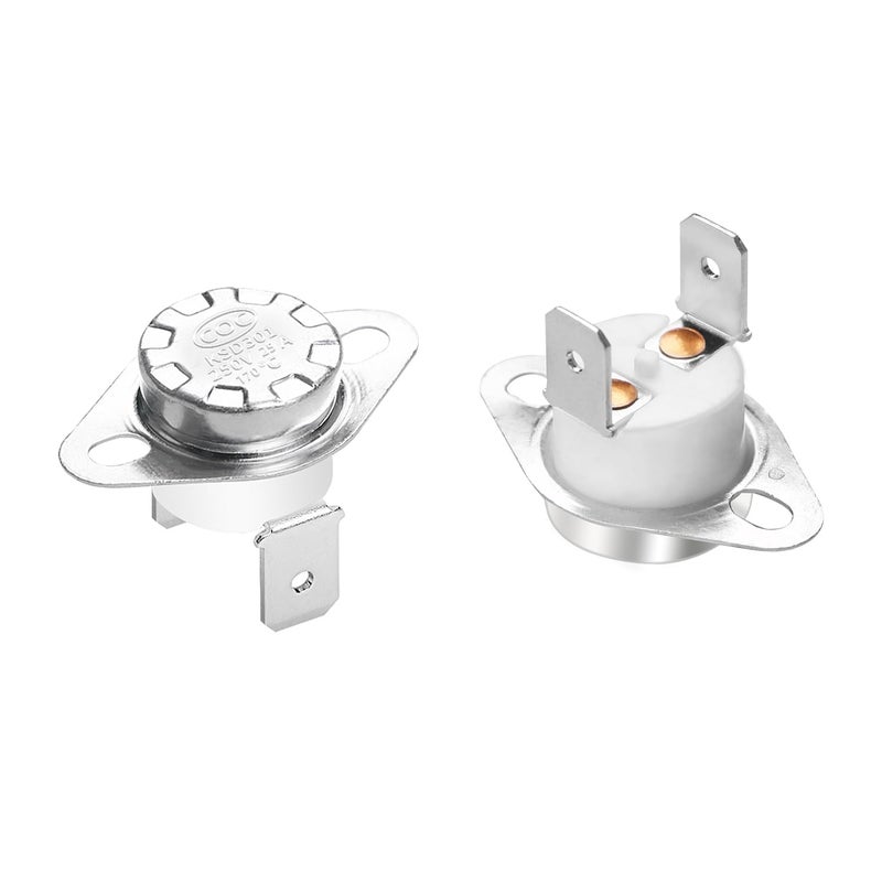 Aopin Thermal Control Switch KSD301 Normally Closed NC 170 Degrees 250V High Current 25A Thermostat Temperature Switch 2pcs - Image 1